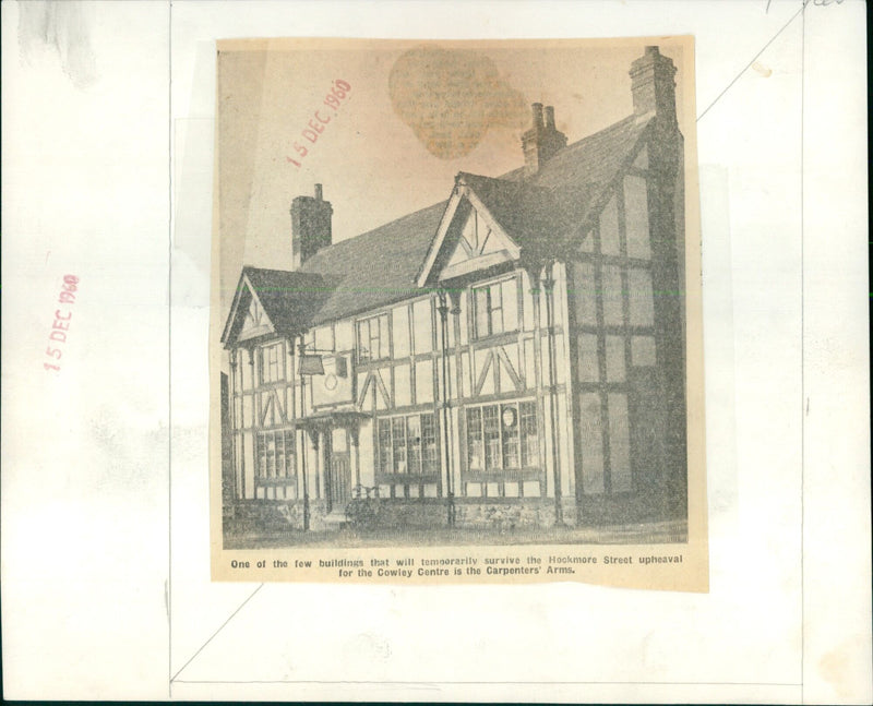 The historic Carpenters' Arms building is one of the few remaining structures on the site of the Cowley Centre redevelopment. - Vintage Photograph