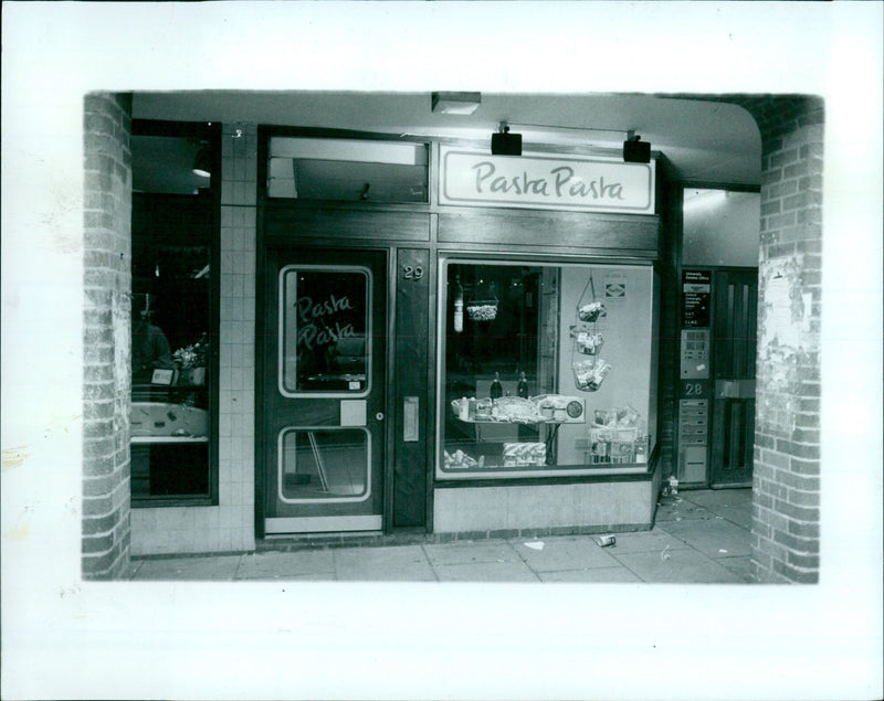 Two pasta shops, Pasta Pusta Pasta Pasta and Fasta Pasta, opened within three weeks of each other in Little Clarendon Street in Oxford, UK. - Vintage Photograph