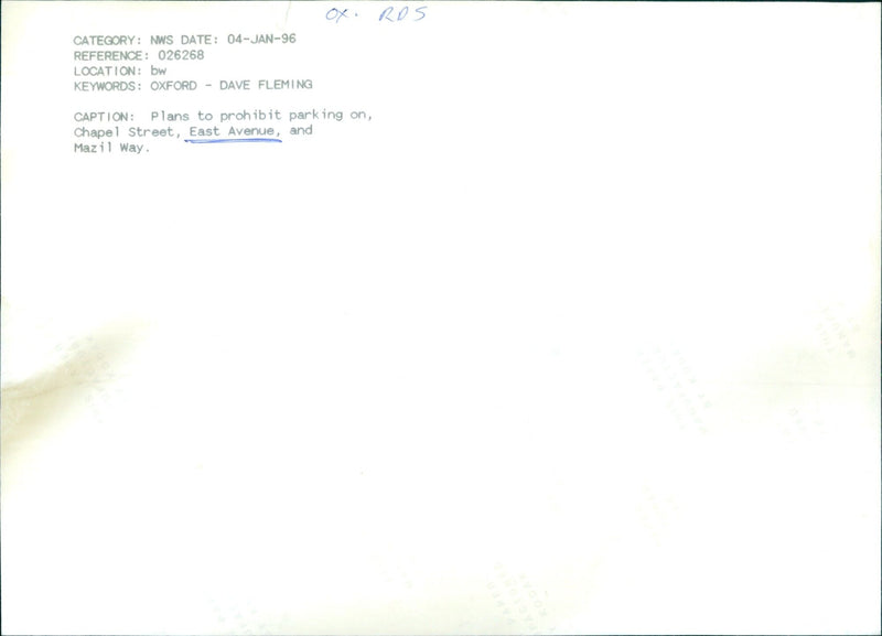 City officials present plans to prohibit parking on Chapel Street, East Avenue, and Mazil Way. - Vintage Photograph