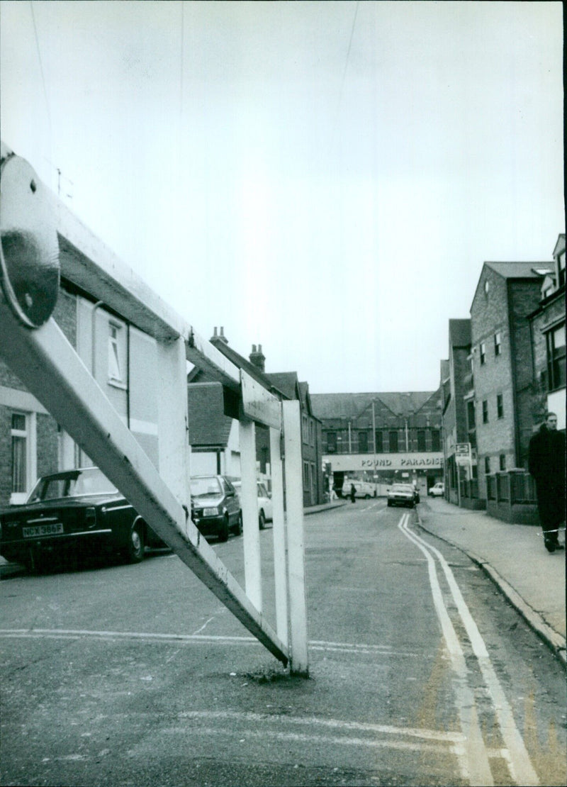 City officials present plans to prohibit parking on Chapel Street, East Avenue, and Mazil Way. - Vintage Photograph