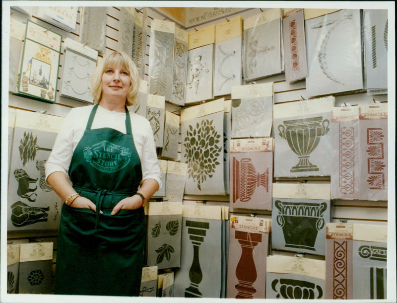 Sue Winks in the Stencil Store in Oxford, UK. - Vintage Photograph