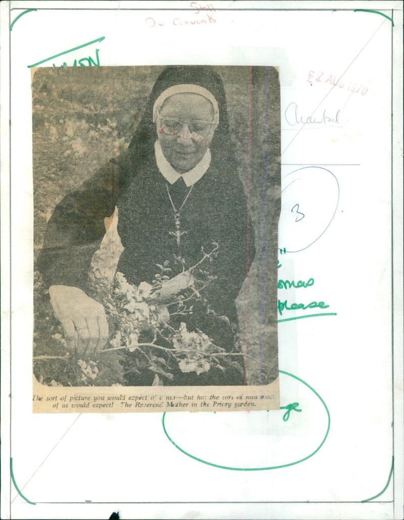 The Reverend Mather in the Priory garden. - Vintage Photograph