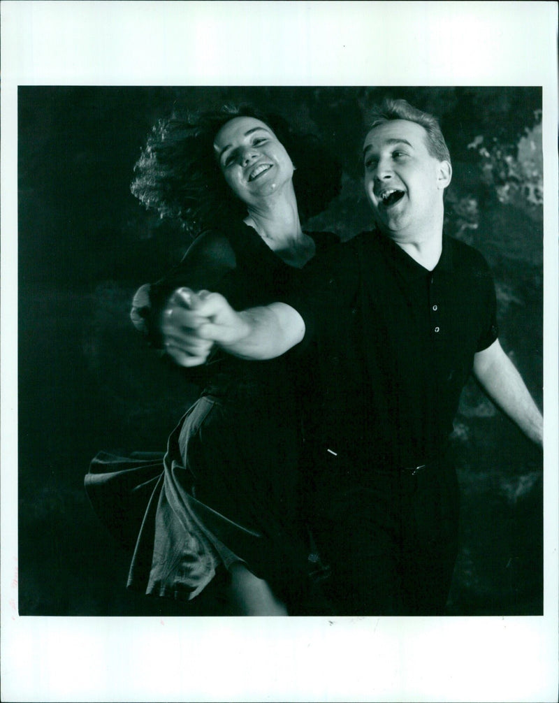 Ceroc teacher Robert Austin and pupil Alison Ridley dance at a Ceroc class in Oxford. - Vintage Photograph