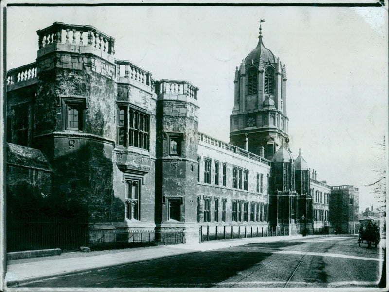 A comparison of Christ Church and Tom Tower in St. Aldate's, Oxford, as it was in 1953 and as it is today. - Vintage Photograph