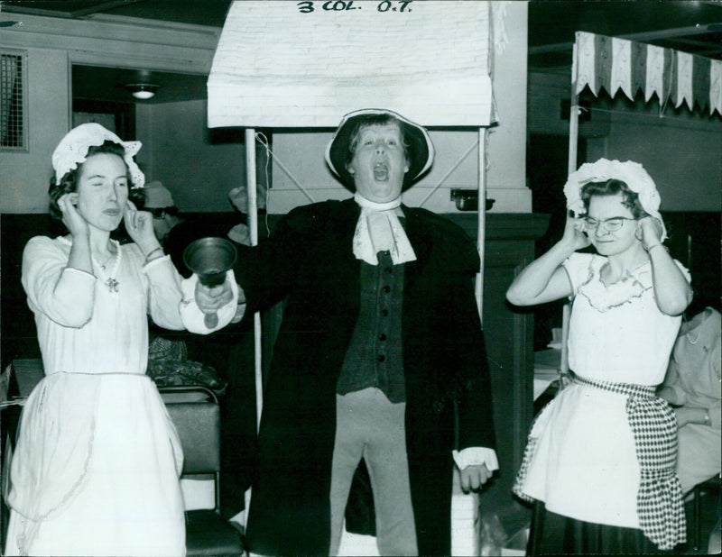 Mrs Pope shakes them up at the Michaelmas Fair staged by the Townswomens Guild. - Vintage Photograph