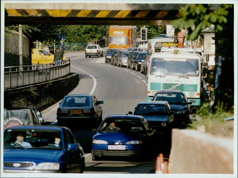 Traffic congestion at the intersection of Bottey Road and Park End Street. - Vintage Photograph