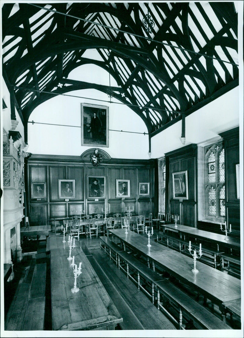 Jesus College at Oxford University in Oxford, England. - Vintage Photograph