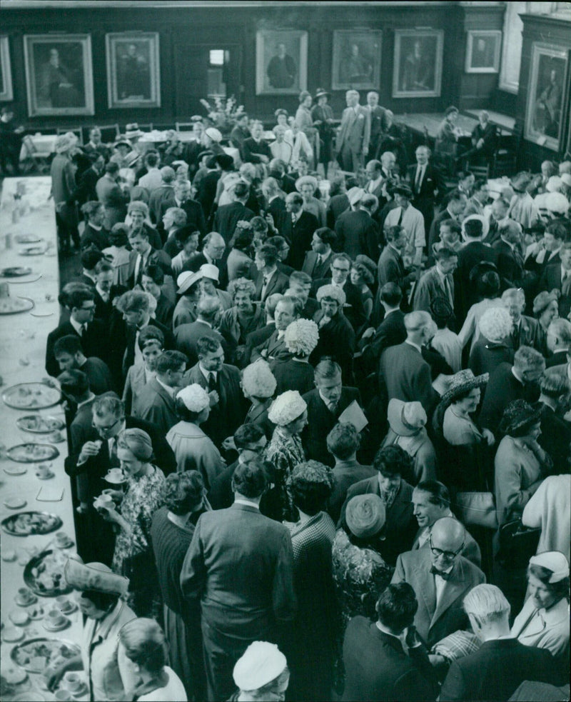 Graduates of Balliol College, Oxford, celebrate their degrees at a ceremony - Vintage Photograph