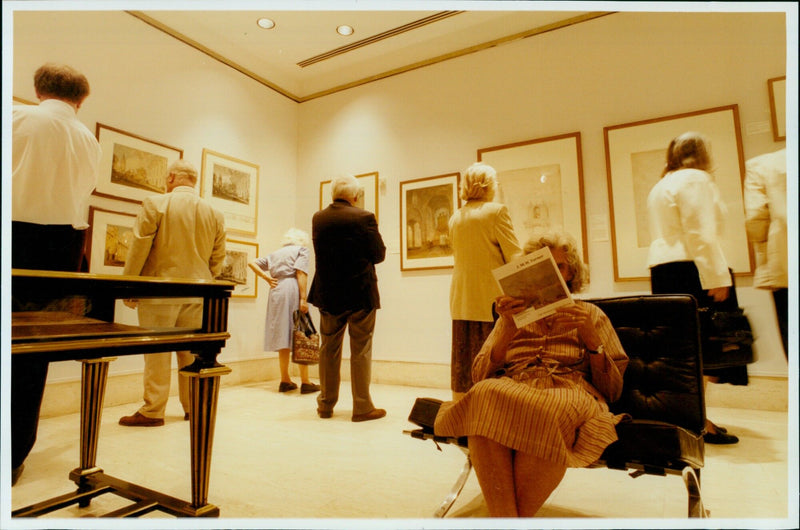 Private view of the J.M.W. Turner exhibition at the Ashmolean Museum, Oxford. - Vintage Photograph