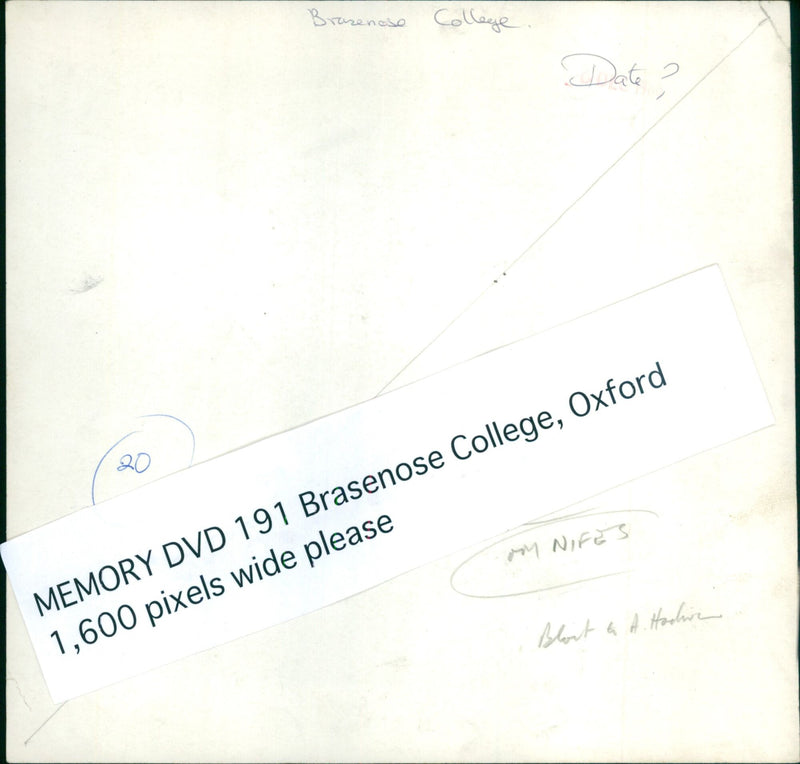 A view of Brasenose College, Oxford, England. - Vintage Photograph