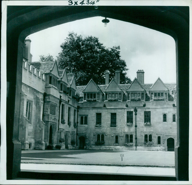 A view of Brasenose College, Oxford, England. - Vintage Photograph