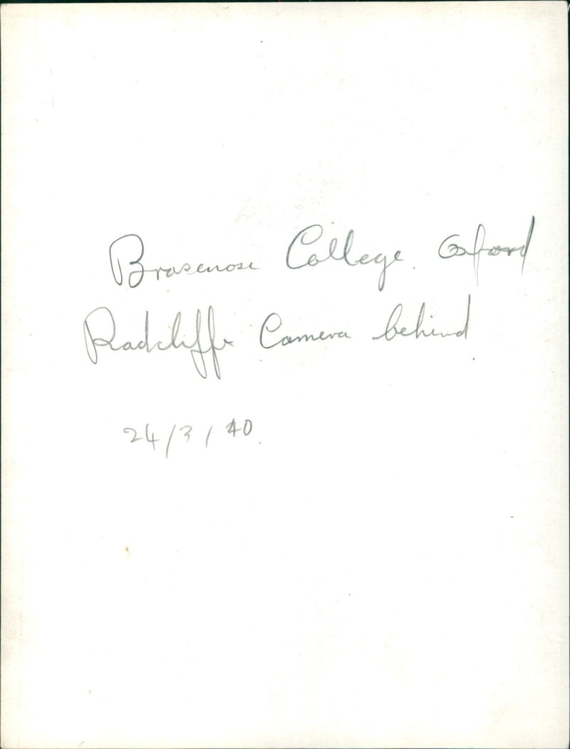 Students from Brasenose College enjoy a meal outside of the Radcliffe Camera on March 24, 2020. - Vintage Photograph