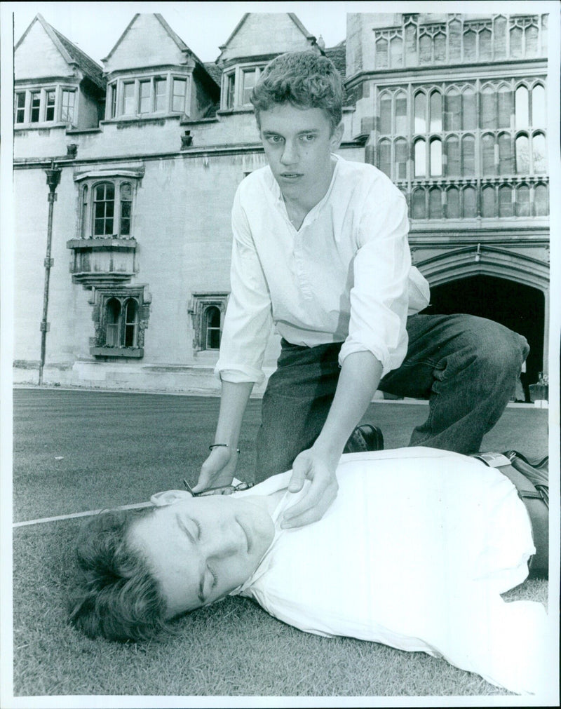 Students performing a scene from Romeo and Juliet at the Brasenose College Summer Arts Festival. - Vintage Photograph