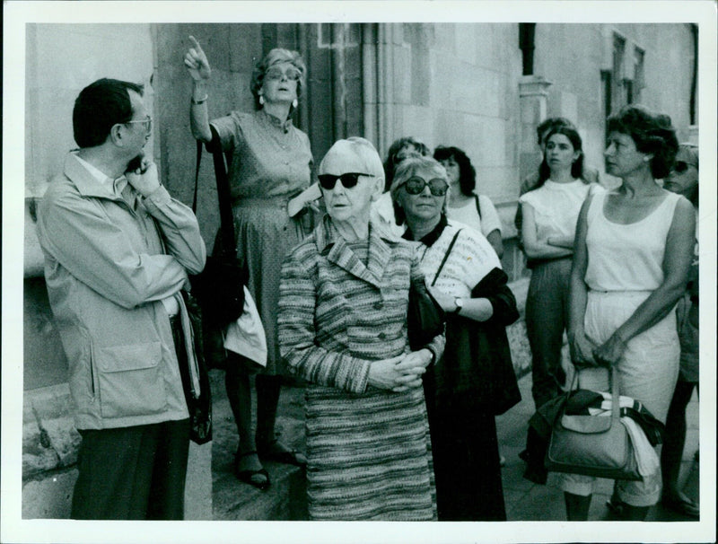 Tourists enjoying the sights in Rome, Italy. - Vintage Photograph