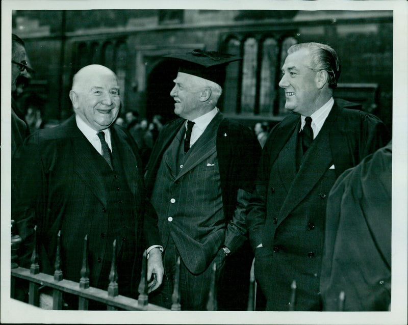 Lord Spens queues in the Quadrangle. - Vintage Photograph