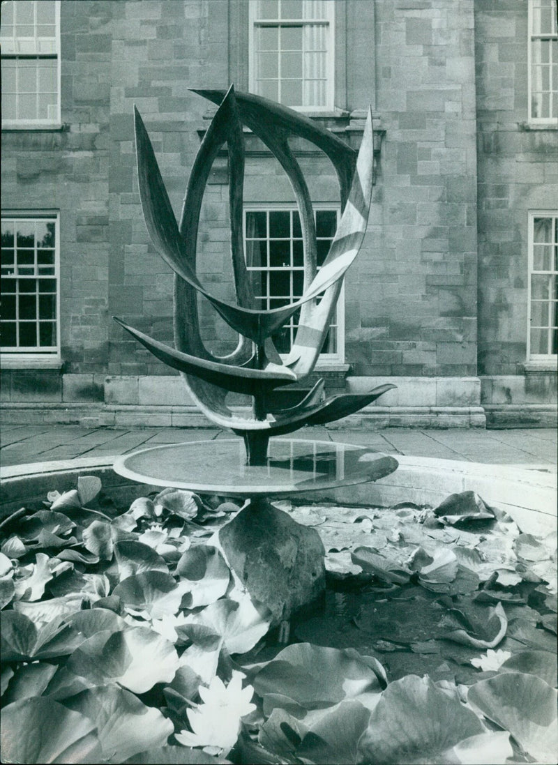 A fountain in Holywell Haust, Oxford, UK. - Vintage Photograph