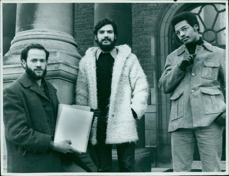 Students from Merton College at Oxford University casting their votes in the 1971 Balliot. - Vintage Photograph