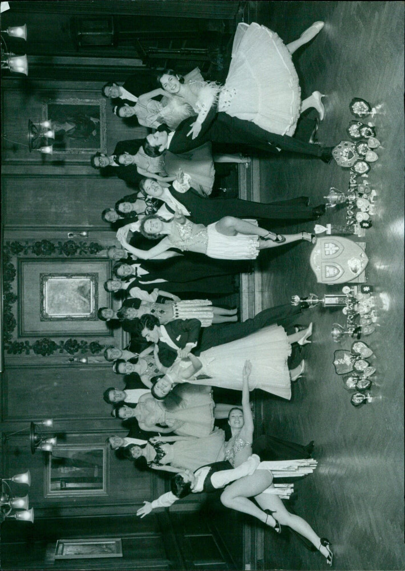 Couples enjoy a night of ballroom dancing. - Vintage Photograph