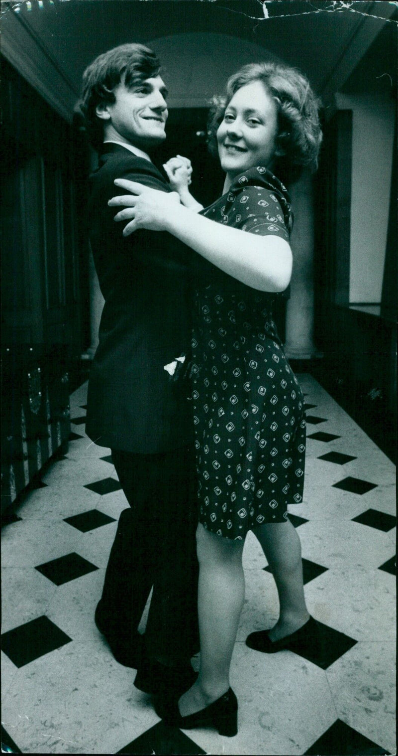 Inter-varsity dancing competition at Rhodes House, Oxford. - Vintage Photograph