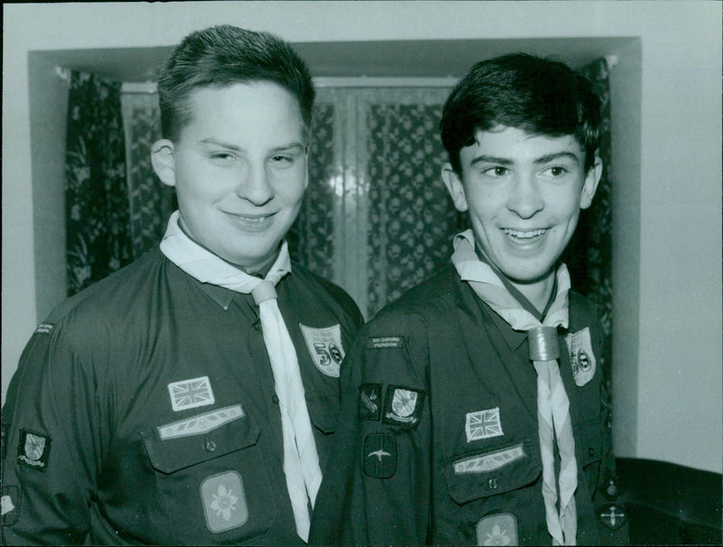 Two 15-year-old Scouts from Kidlington and Oxford are presented with awards. - Vintage Photograph