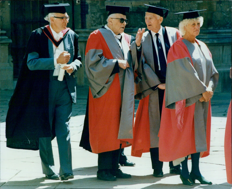 Andrei Sakhardy, a Russian exilé, poses for a photo at Oxford's ENCAENIA. - Vintage Photograph