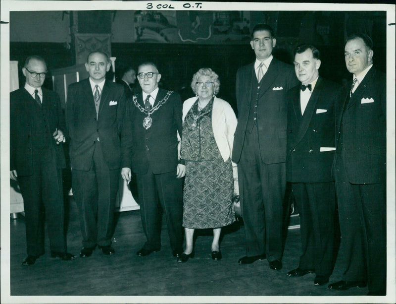 Guests gather for the Oxford branch of the National Co-operative Branch Managers Association dinner. - Vintage Photograph