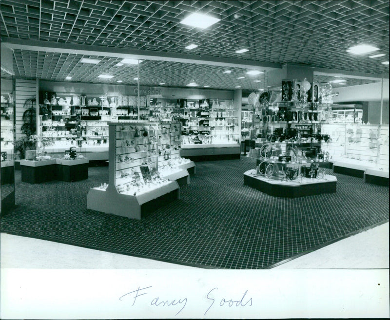 Crystal ancy Goods SET HEADER LED 5861 on display in the new store. - Vintage Photograph