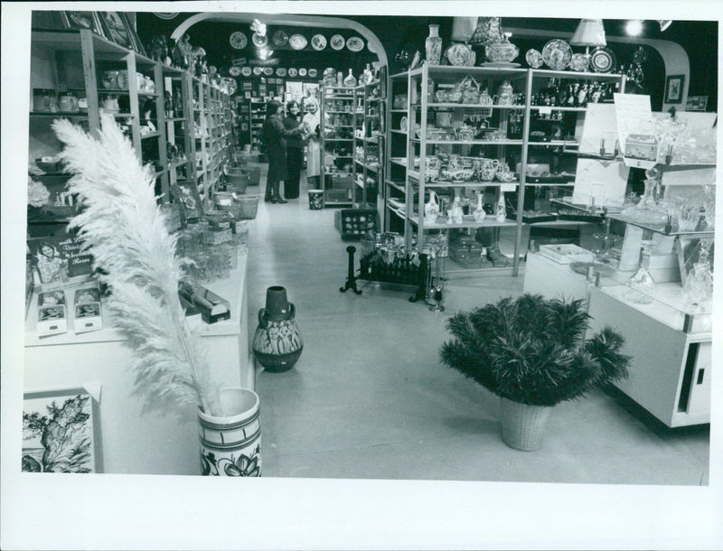 Customers browse the wide range of goods at Harmony, a home completion store in Oxford. - Vintage Photograph