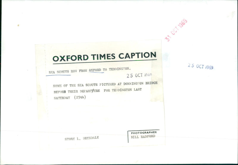 Sea Scouts rowing from Oxford to Teddington, England. - Vintage Photograph