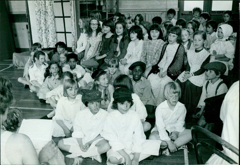 Chorus members gather for a dress rehearsal of the musical "The Little Sweet" - Vintage Photograph
