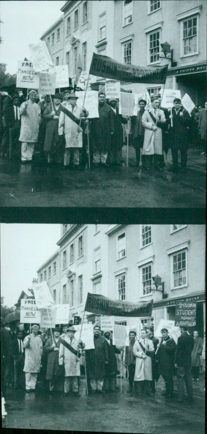 Students demonstrating against apartheid in South Africa. - Vintage Photograph