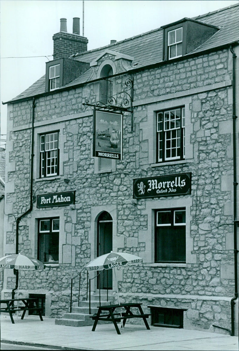 The restored facade of Port Mahon is unveiled. - Vintage Photograph