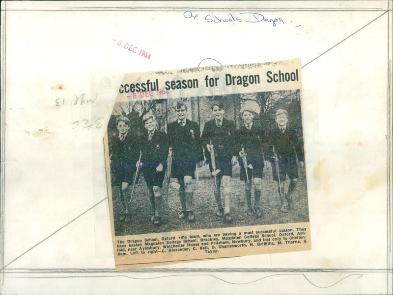 The Dragon School, Oxford rifle team celebrate a successful season. - Vintage Photograph