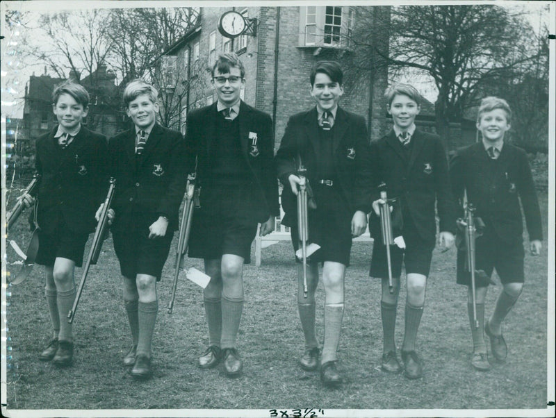 The Dragon School, Oxford rifle team celebrate a successful season. - Vintage Photograph