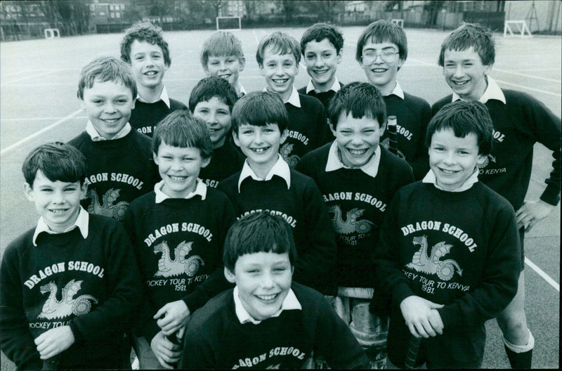 Students from Dragon School in Oxford, UK, on a tour in Kenya, 1981. - Vintage Photograph