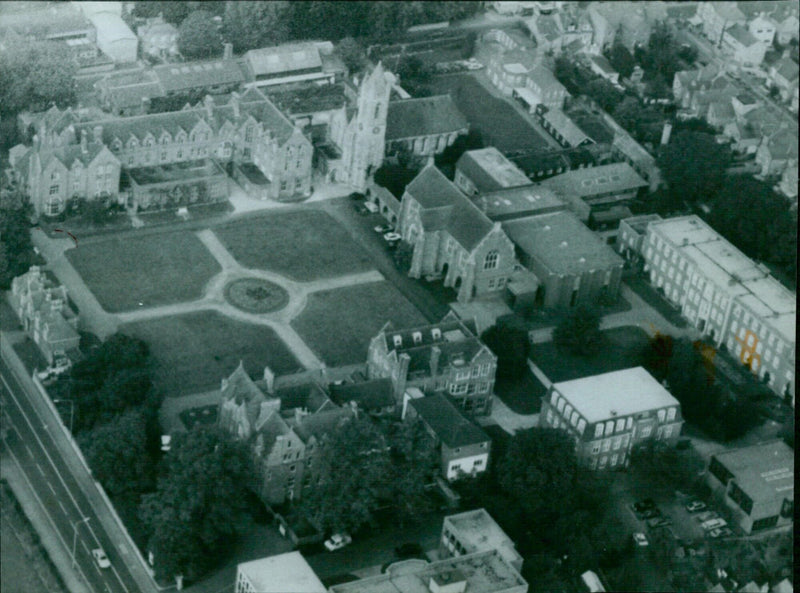 Aerial view of St Edward's School in Oxford. - Vintage Photograph