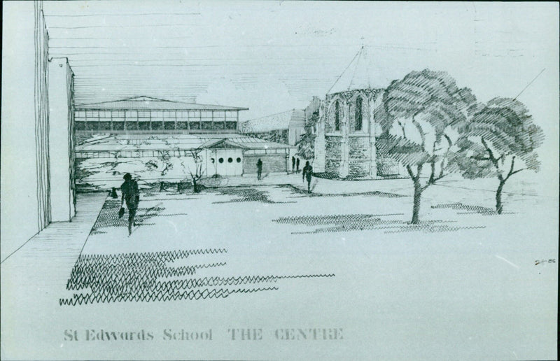 Students explore the new art centre at St Edward's School. - Vintage Photograph