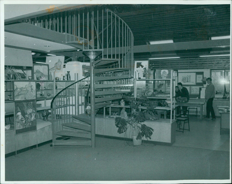 Students from Augustine's School working on art projects in the newly completed art block. - Vintage Photograph