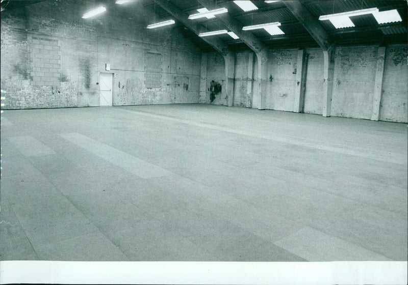 A view of the gymnasium at East Oxford Middle School. - Vintage Photograph