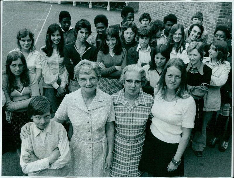 Two teachers retire from East Oxford Secondary School after 36 years of service. - Vintage Photograph