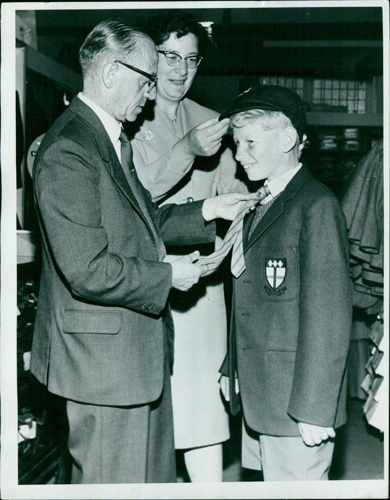 A tailor's dummy being used to demonstrate the effect of adjusting to life at a new school. - Vintage Photograph