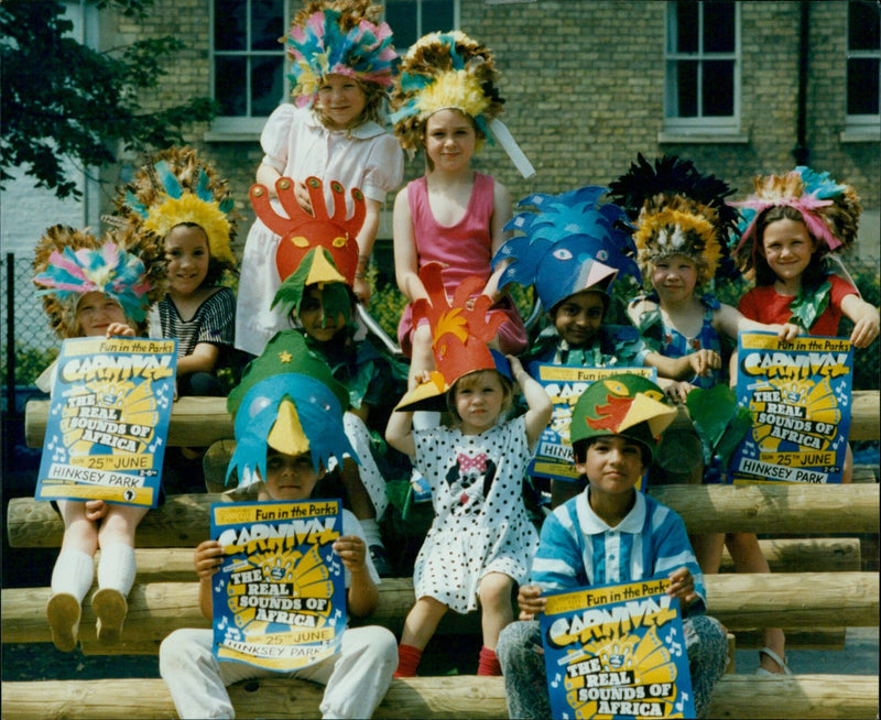 People enjoy the atmosphere of the "Real Sounds of Africa" carnival at Hinksey Park. - Vintage Photograph