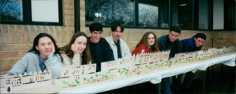 Students from St Augustine of Canterbury School in Oxford, England, work on a design and technology project. - Vintage Photograph