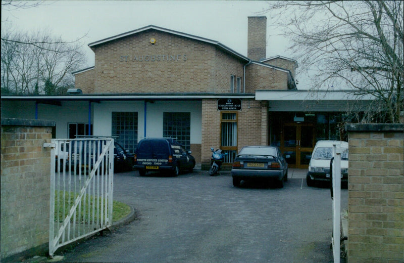 Exterior view of St. Augustine's RC/CE Upper School in Oxford, UK. - Vintage Photograph