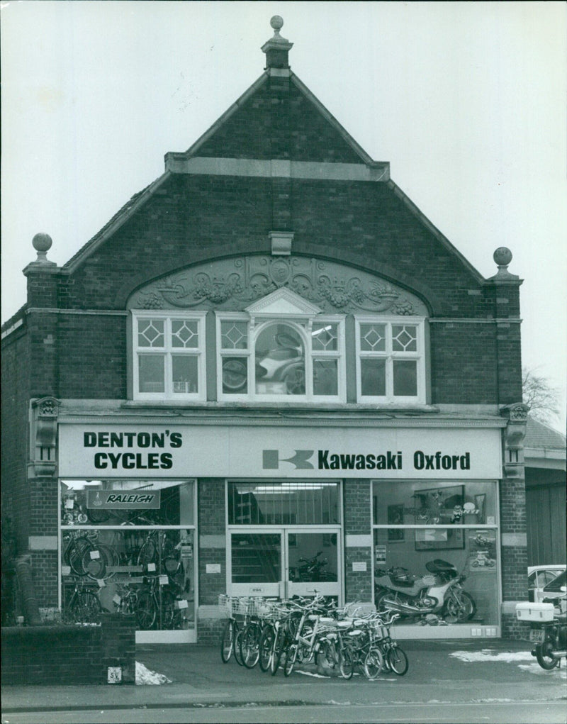 Denton's Cycles Raleigh 294 Kawasaki on Oxford Street in Oxford, England. - Vintage Photograph