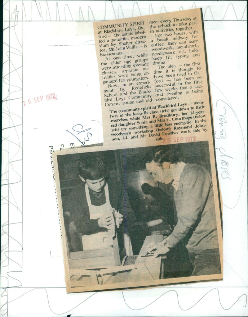 Community members of Blackbird Leys, Oxford, come together for activities and classes. - Vintage Photograph