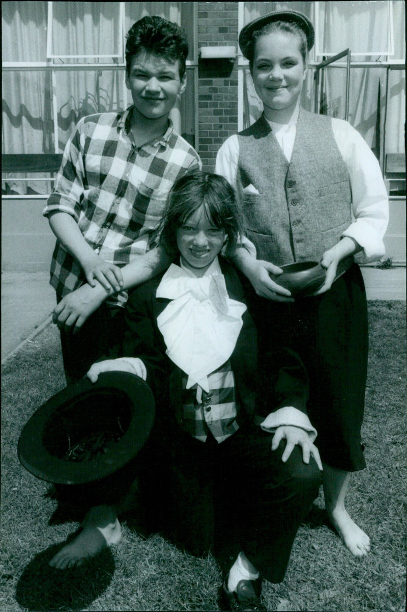 Three students at Temple Cowley School in Oxford, UK. - Vintage Photograph