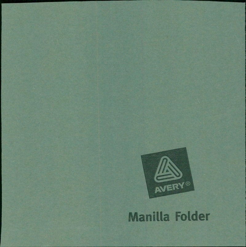 A student at Oxford University's Mathematics Institute holds up a manilla folder with the AVERY Ⓡ logo. - Vintage Photograph