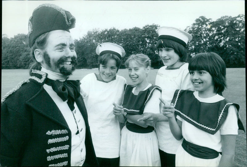 Elizabeth Good, 15, and her classmates from Headigon School perform in the musical H.M.S. Pinafore. - Vintage Photograph