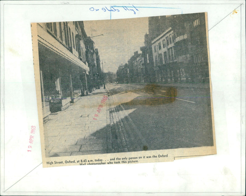 An empty High Street in Oxford, England. - Vintage Photograph